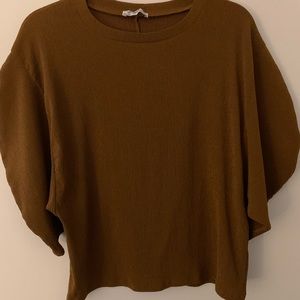 Brown flare sleeve shirt